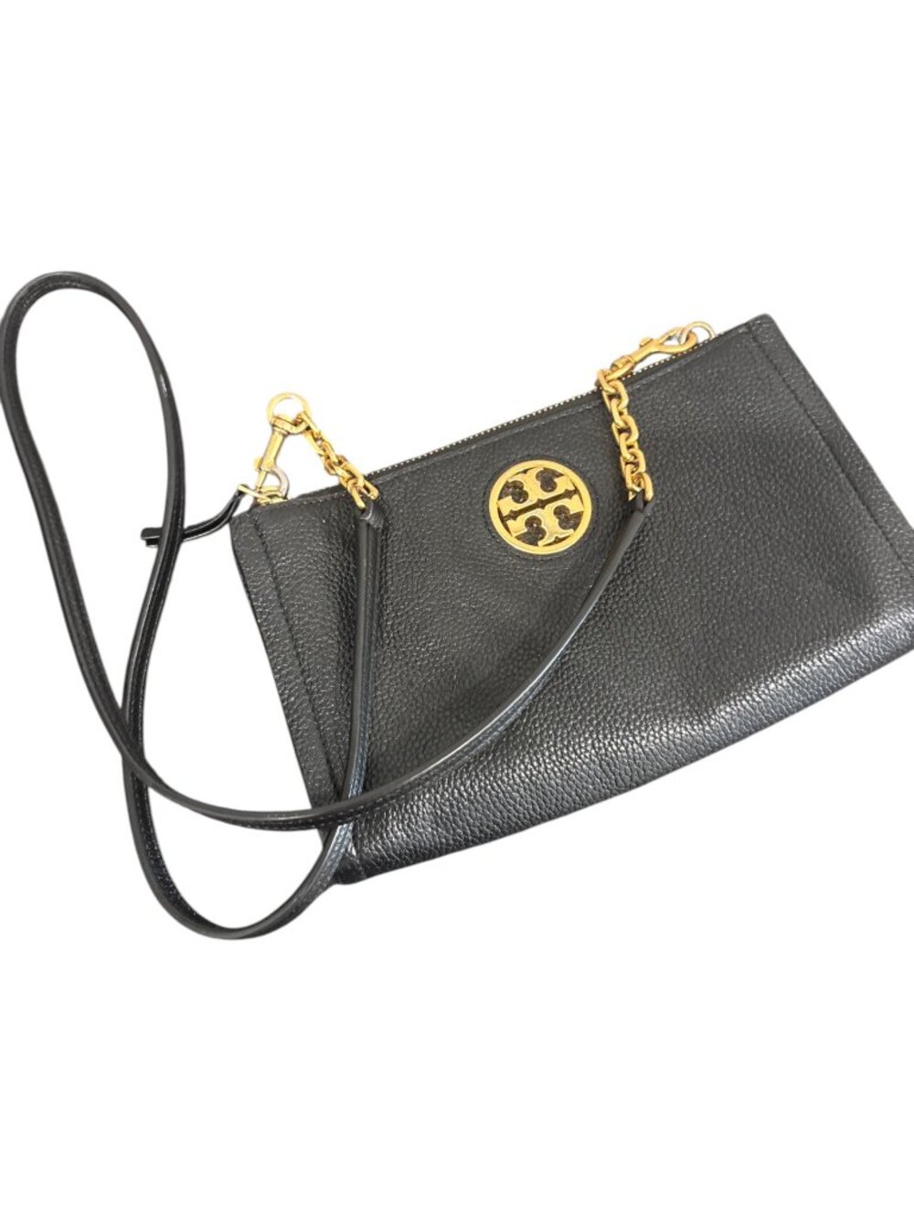Tory Burch Carson Zip Top Crossbody Bag Leather Adjustable Strap Shoulder Purse